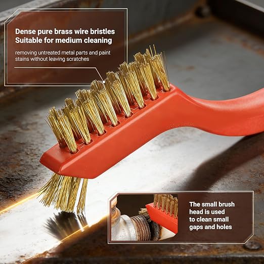 12 Pieces Brass Brush Set, Brass bristles - Image 3