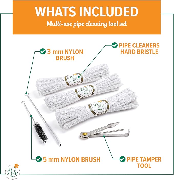 Pipe Cleaners Tool Set | 132 Hard Bristle Pipe Cleaners Bulk, 2 Nylon Bristle - Image 2