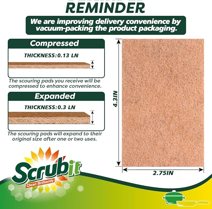 SCRUBIT 50 Pack Natural Scouring Pads - Image 2