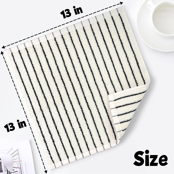 Jacquotha Striped Cotton Washcloths 4 Pack, 13” x 13” - Image 5