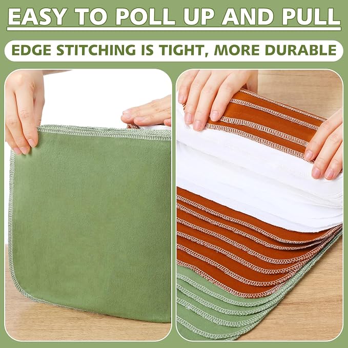 36 Pack Reusable Cleaning Cloths Washable Cotton Kitchen Dish Towels - Image 4