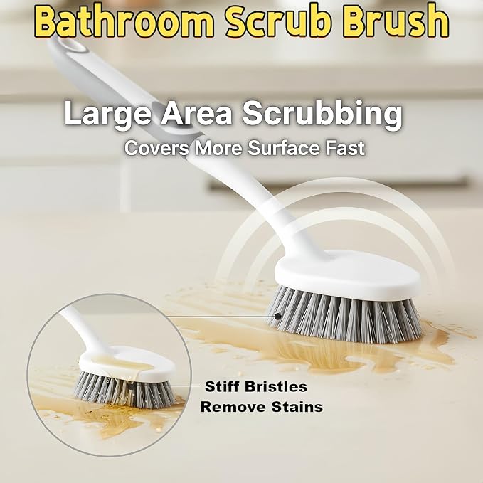 Scrub Brush for Cleaning-3 Pack Heavy-Duty Scrub Brushes Set Shower Scrubber - Image 5
