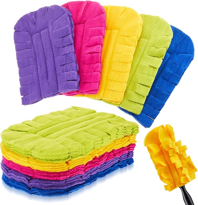 Zubebe 12 Pcs Duster Refill Reusable Fleece Duster Refills Feather Flat Dusters by Zubebe
