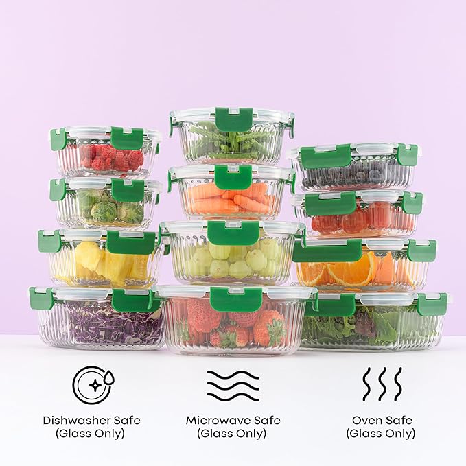 JoyJolt 24pc Borosilicate Glass Storage Containers - Image 5