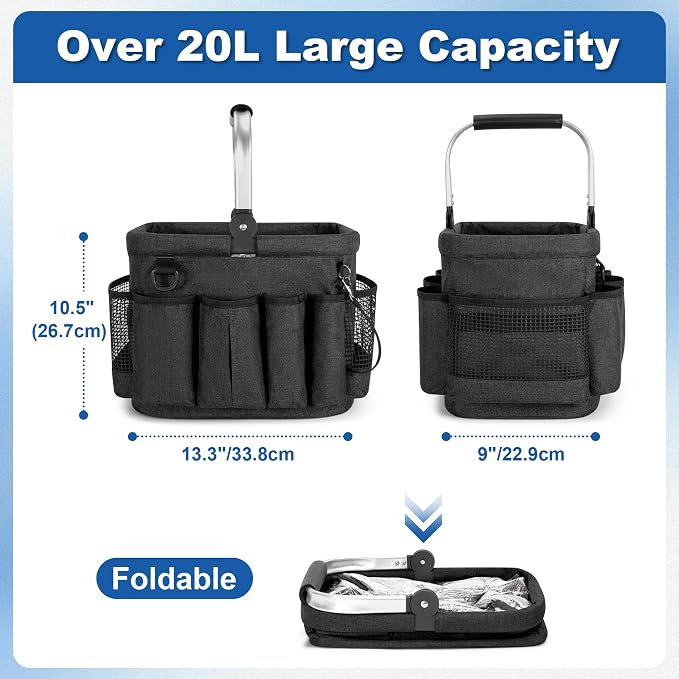 Cleaning Caddy Organizer with Handle, Cleaning Tote Bag with Multiple Pockets - Image 4