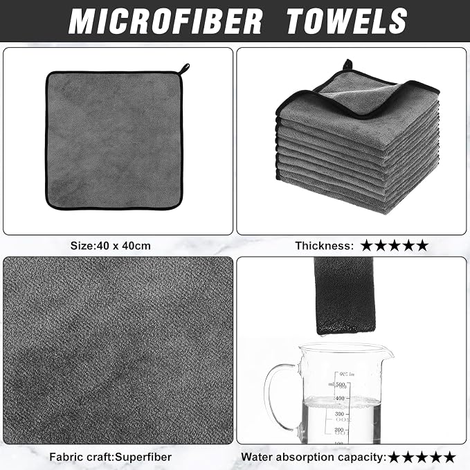 Tallew 80 Pcs Microfiber Towels:16"x16" Microfiber Drying Towels Bulk Micro - Image 5