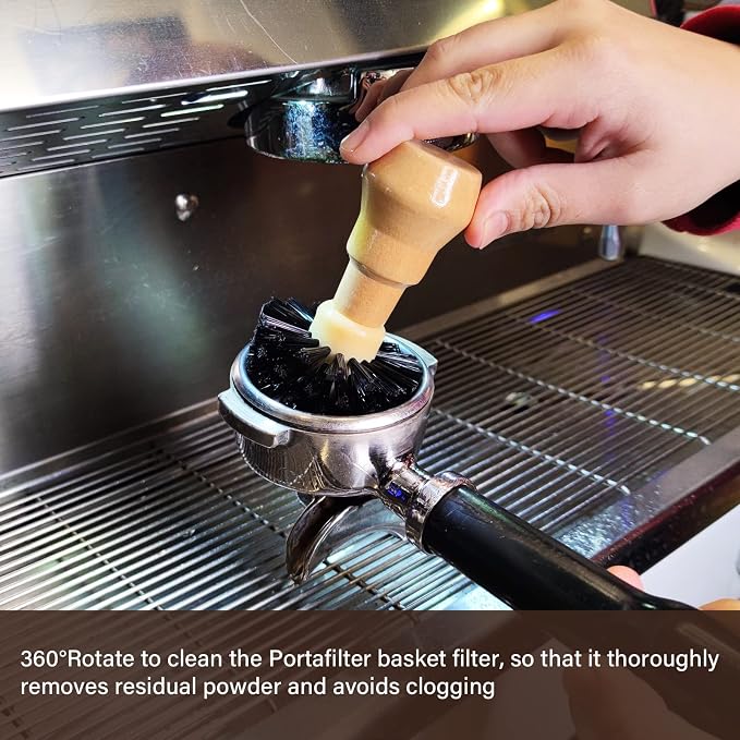 Coffee Portafilter Basket Cleaning Brush, Stiff Bristles and Wood Handle Coffee - Image 4
