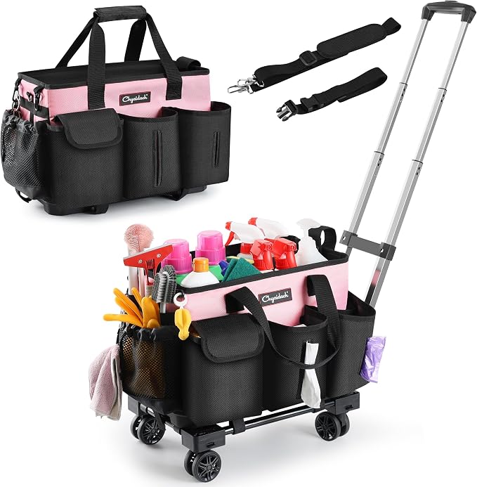Rolling Cleaning Caddy, Cleaning Supplies Organizer by Chyaidach
