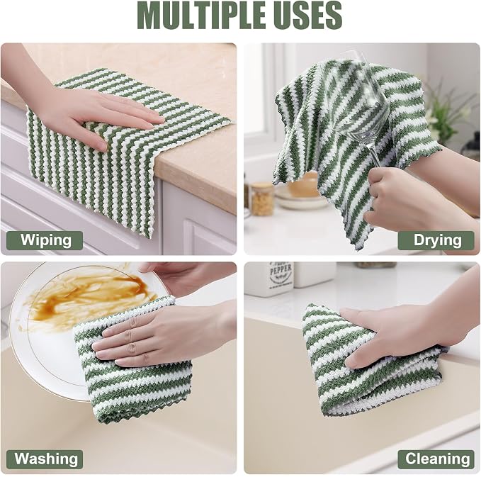 Homaxy 24 Pack Kitchen Dish Cloths, Ultra Soft and Absorbent Dish Towels - Image 4