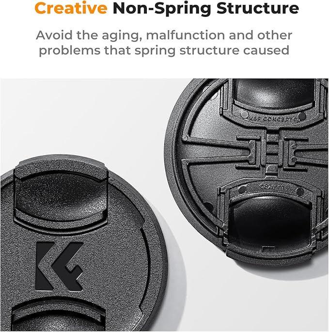 K&F CONCEPT 55mm Front Lens Cap Cover Kit, 5-in-1 Center Pinch Lens Cover + - Image 3