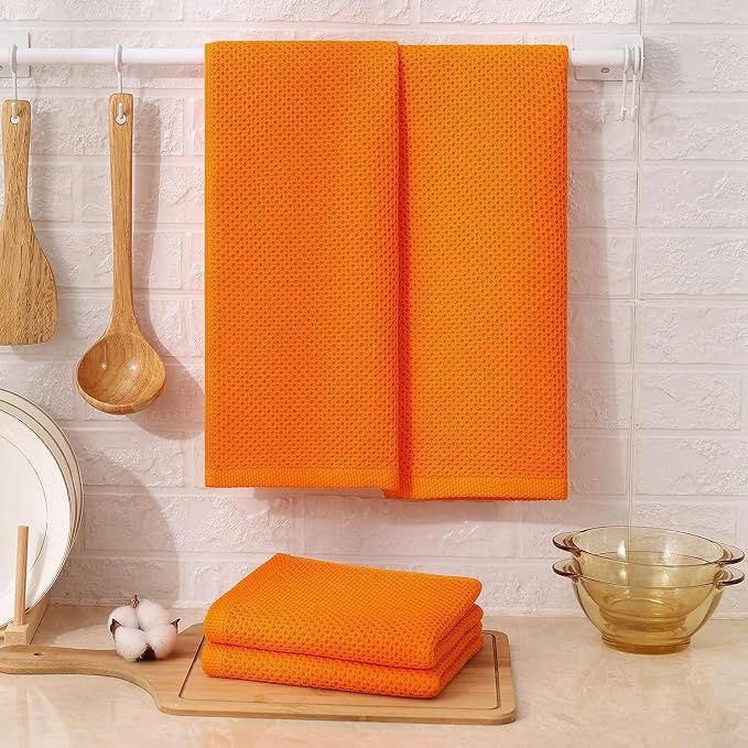 Kitinjoy 100% Cotton Waffle Weave Kitchen Hand Towels - Image 6