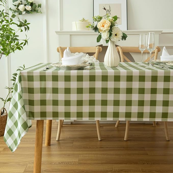 Waterproof Plaid Tablecloth Fabric by Essifunia