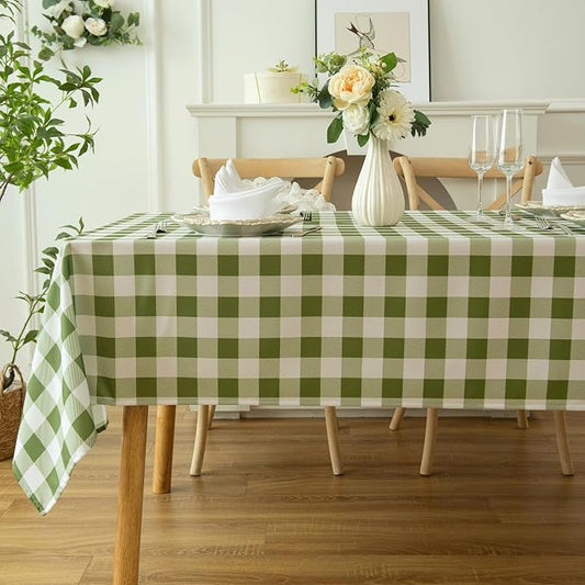 Classic Gingham Tablecloth Fabric by Essifunia
