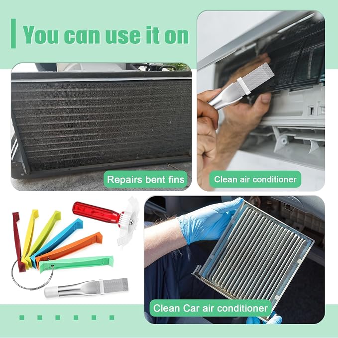3 Pieces Air Conditioning Brush Set Includes FCR6 Ring Fin Comb Air Conditioner - Image 5