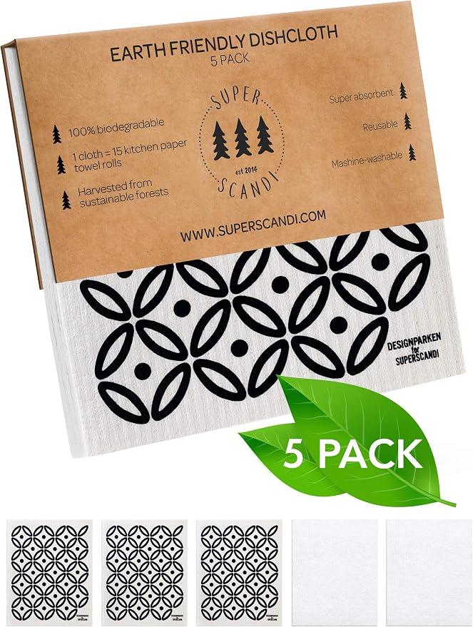 SUPERSCANDI 5 Pack Swedish Dishcloths - Image 2