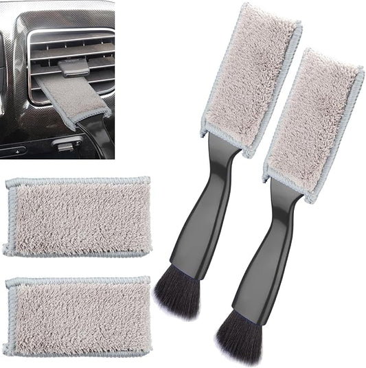 2PCS Double Head Brush for Car Clean, Universal 2 in 1 Car Detailing Brush by BFXM