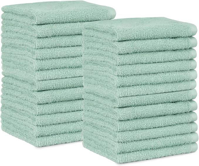 Amazon Basics Highly Absorbent, Fast Drying 100% Cotton Washcloths by AmazonBasics
