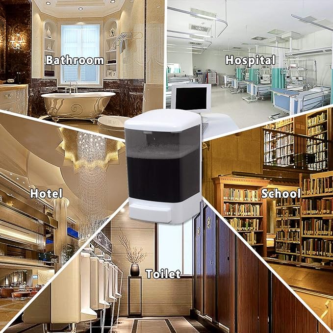 Manual Soap Dispenser 33.8oz / 1000ml Kitchen Bathroom Wall Mounted Commercial - Image 5