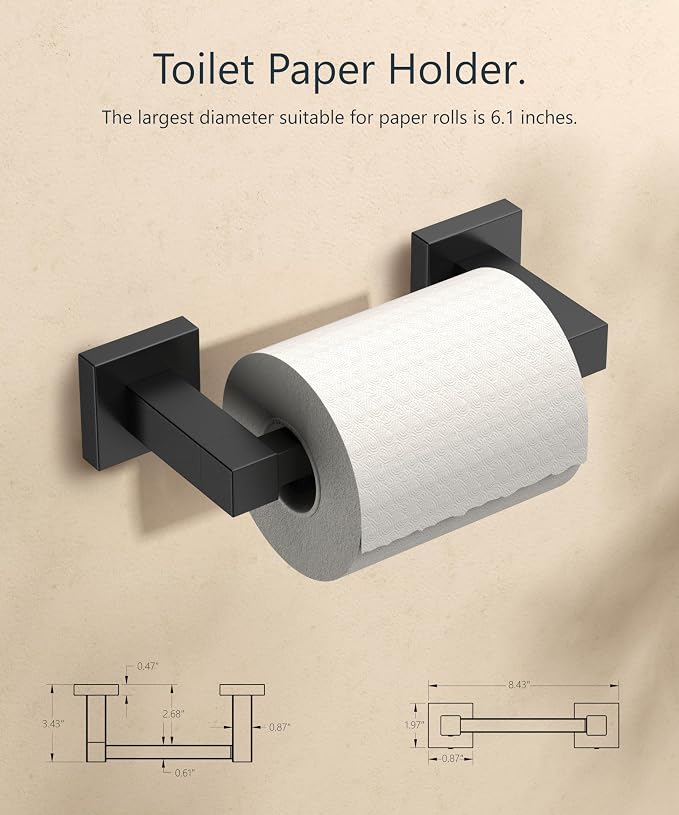 FORIOUS Toilet Paper Holder Wall Mount, Stainless Steel Rustproof Double Post - Image 6