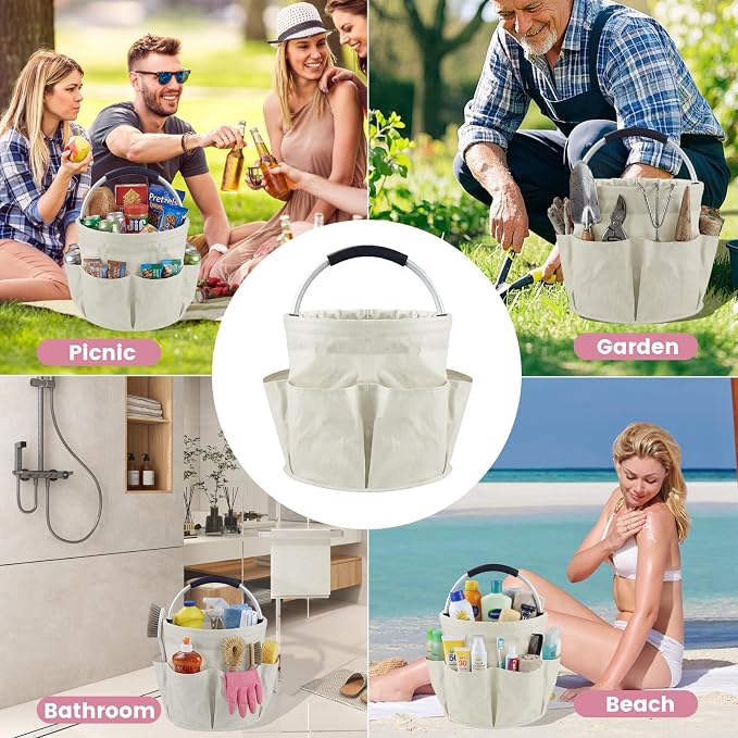 Cleaning Caddy with Handle and 6 Pockets, 17L Cleaning Supplies Organizer - Image 7