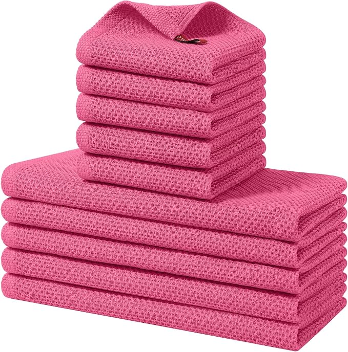 Homaxy 100% Cotton Kitchen Towels and Dishcloths Set, 12 x 12 Inches and 13 x by Homaxy