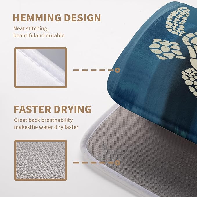 Sea Turtle Dish Drying Mats for Kitchen Counter 18x24 Inch Summer Ocean Animal - Image 4