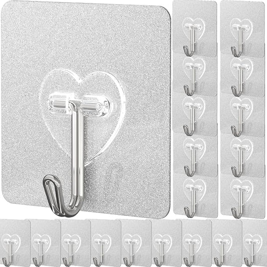 DGYB 20 Pcs Adhesive Hooks for Hanging 22lb Self Adhesive Wall Hooks Heavy Duty by DGYB