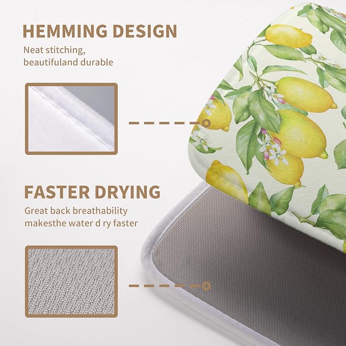 Summer Lemon Drying Mat Watercolor Fruit Yellow Lemon - Image 4