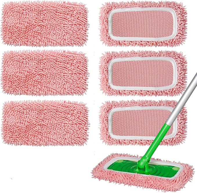 6Pcs Reusable Microfiber Mop Pads Compatible by ZEHRAI