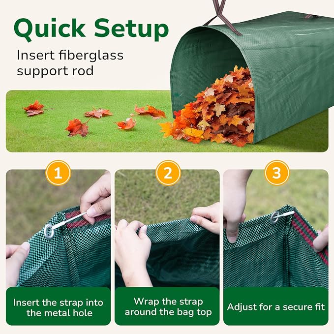 GreatBuddy Lawn Bag, 72 Gallon Yard Waste Bags, Heavy Duty PP Garden Leaf Bags - Image 9