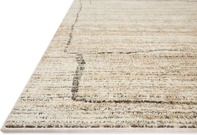 Loloi Jeremiah Brent Bleecker Collection BLE-05 Natural/Charcoal 6'-7" x 9'-3" Area Rug
