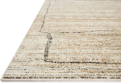 Loloi Jeremiah Brent Bleecker Collection BLE-05 Natural/Charcoal 6'-7" x 9'-3" Area Rug