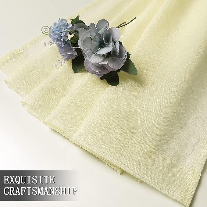 Tollpiz Sheer Curtains Linen Textured Bedroom Curtain Sheers Light Filtering - Image 7