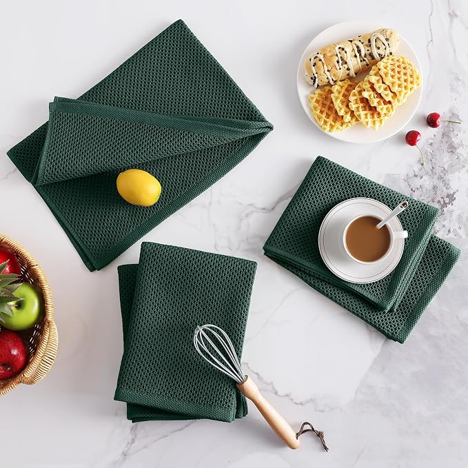 Homaxy 100% Cotton Waffle Weave Kitchen Dish Towels, Ultra Soft Absorbent Quick - Image 7