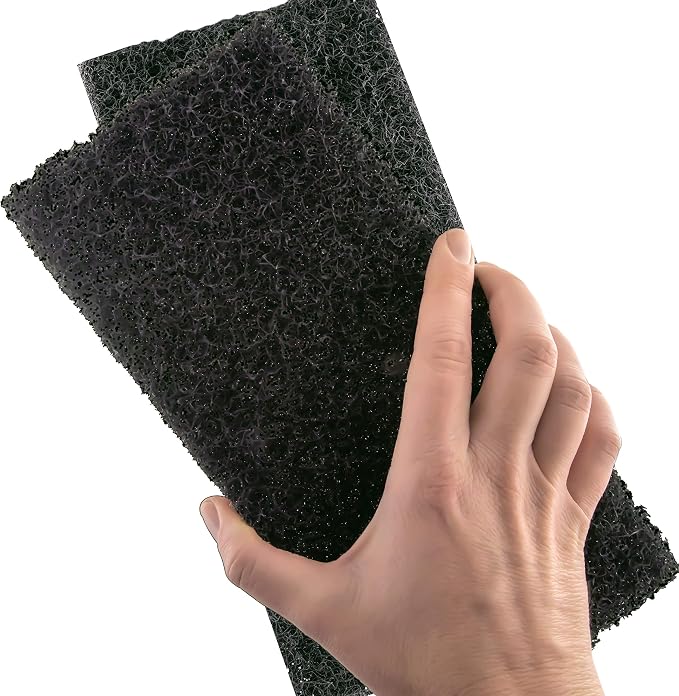 Heavy Duty XL Black Scouring Pad 2 Pack. 10 x 4.5in Large Multipurpose Nylon by Pro-Grade+Cleaning+Supplies