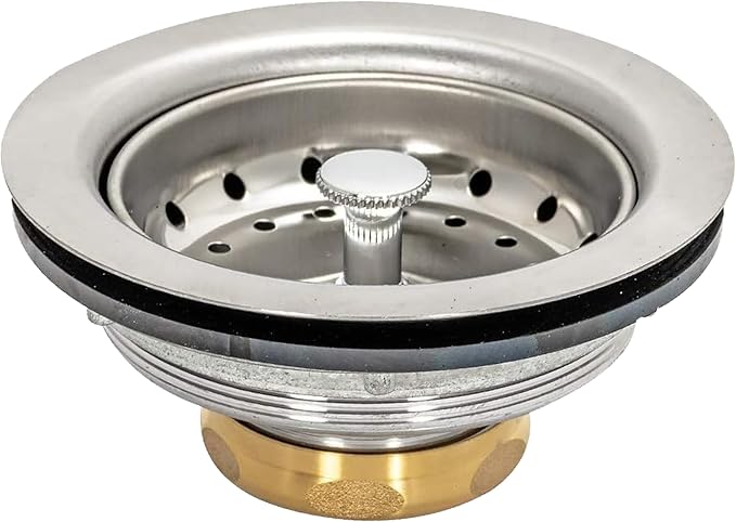 EZ-FLO Kitchen Sink Strainer Fits 3-1/2 Inch Opening, Sink Drain Assembly by EZ-FLO