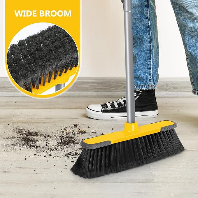 Indoor Brooms 54''Long Handle Soft Bristle Broom, Indoor Outdoor Brooms - Image 3
