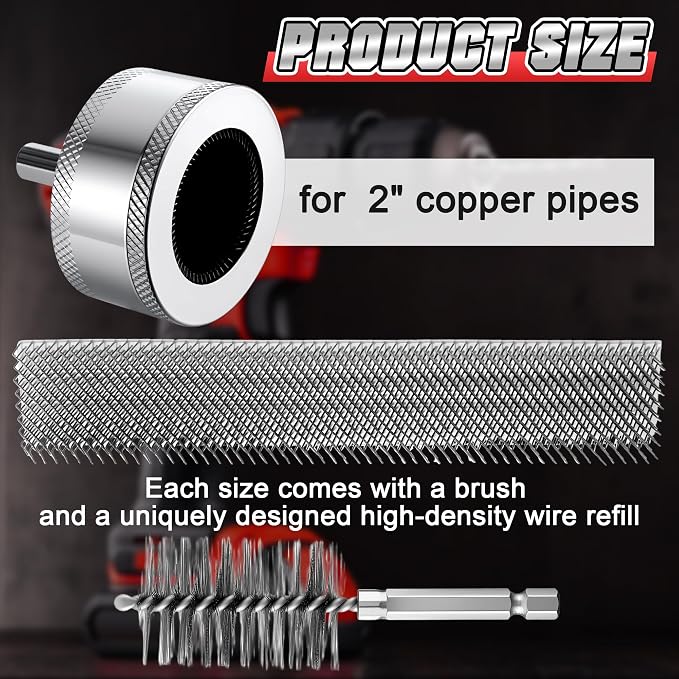 2'' Copper Pipe Cleaner for Drill - Image 5