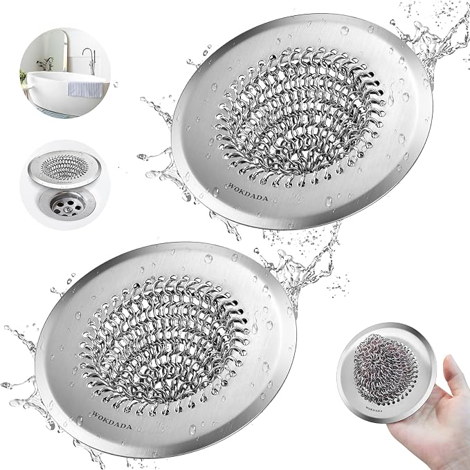 2 Pack Wokdada Bathtub Drain Hair Catcher, Wokdada Fast Drainage Shower Drain by Wokdada