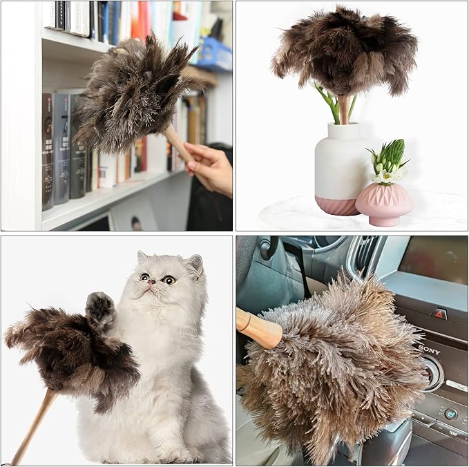 THARAHT 1PCS Ostrich Feather Duster Fluffy Natural - Image 6