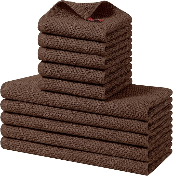 Homaxy 100% Cotton Kitchen Towels and Dishcloths Set, 12 x 12 Inches and 13 x by Homaxy