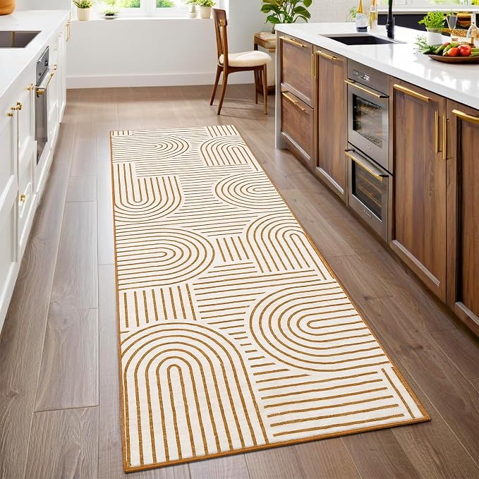Modern Rug 2.5x8 Runners for Hallways, Abstract Kitchen Runner Rugs Non Slip by ROYHOME