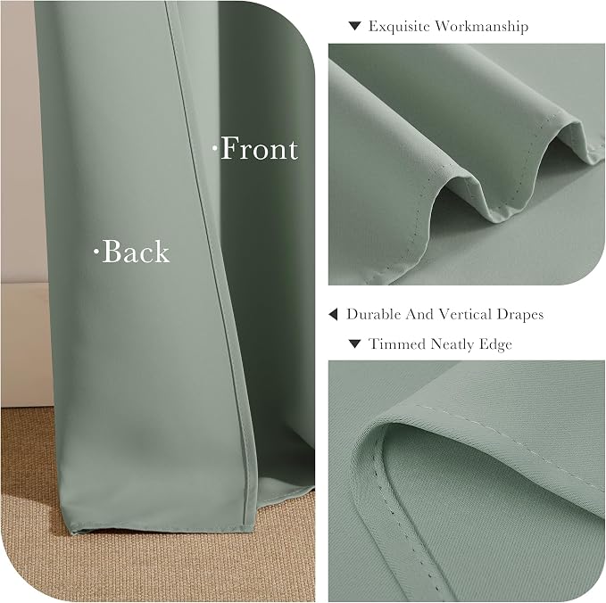 PONY DANCE Black Out Curtains for Bedroom 54 inch Length 2 Panels Set, Thermal - Image 5