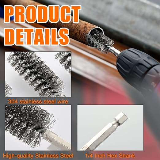MAXAMN Wire Brush for Drill 18-Pack, Wire Brushes for Cleaning Rust Tube - Image 2
