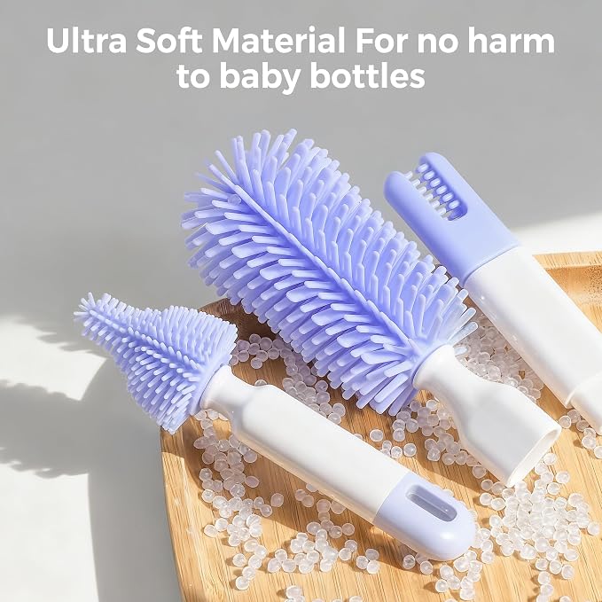 Baby Bottle Brush Set, 8 in 1 Magnetic Design Cleaner Bottle Brush Kit - Image 9