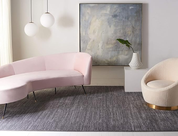 SAFAVIEH Vision Collection Area Rug - 3' Square, Grey, Modern Ombre Design, Non-Shedding & Easy to Clean, Ideal for Foyer, Entryway, Bedroom, Accent Space (VSN606D)