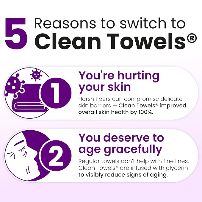 Clean Skin Club Healthy Aging Clean Towels® XL, Smooths Fine Lines Wrinkles & - Image 4