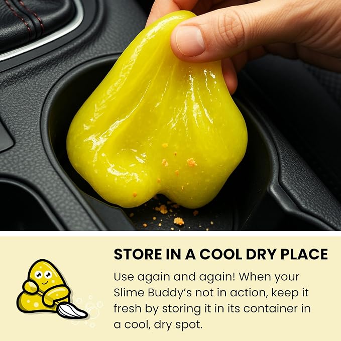 Slime Buddies Cleaning Slime | 1 Lemon, 1 Apple, 1 Strawberry Scented Car - Image 2