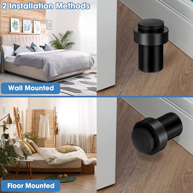 Chumia 20 Pcs Door Stopper Mounted Floor Stops Stainless Steel Cylindrical - Image 6