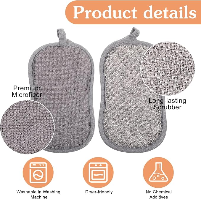 36 Pack Dual-Sided Scrub Sponges, Non Scratch Microfiber Sponge Multi Purpose - Image 5